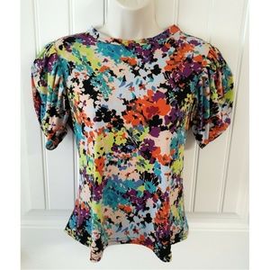 Multicolor Waterfall Sleeved Nanette Lepore  Top S